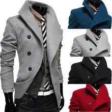 Load image into Gallery viewer, 2018 New Single -Breasted Lapel Oblique Placket Wool Coat For Men Men 'S Clothing Coats Jacketstrench