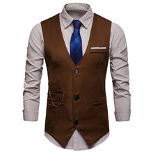 Load image into Gallery viewer, Men Brand suit Vests Waistcoat Gilet Homme Casual Sleeveless Formal Business Jacket Mens Slim Fit  Wedding Dress Vests homme