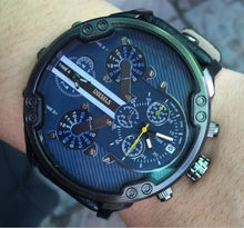 Load image into Gallery viewer, Wristwatch Montre luxe Military Clock Leather Strap 53MM Big dial DZ Stainless steel Watch Men's Sport Quartz Diesels Watch