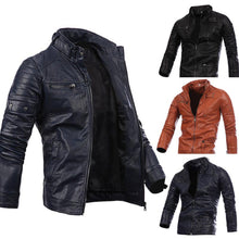 Load image into Gallery viewer, New Men's Leather Jackets Motorcycle PU Jacket Male Autumn Casual Leather Coats Slim Fit Mens Brand Clothing