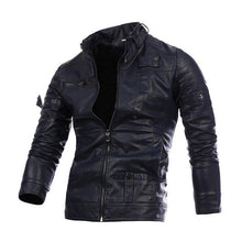 Load image into Gallery viewer, New Men's Leather Jackets Motorcycle PU Jacket Male Autumn Casual Leather Coats Slim Fit Mens Brand Clothing