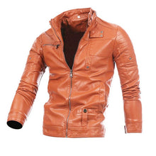 Load image into Gallery viewer, New Men's Leather Jackets Motorcycle PU Jacket Male Autumn Casual Leather Coats Slim Fit Mens Brand Clothing