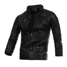 Load image into Gallery viewer, New Men's Leather Jackets Motorcycle PU Jacket Male Autumn Casual Leather Coats Slim Fit Mens Brand Clothing