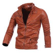 Load image into Gallery viewer, New Men's Leather Jackets Motorcycle PU Jacket Male Autumn Casual Leather Coats Slim Fit Mens Brand Clothing