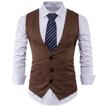 Load image into Gallery viewer, Men Brand suit Vests Waistcoat Gilet Homme Casual Sleeveless Formal Business Jacket Mens Slim Fit  Wedding Dress Vests homme