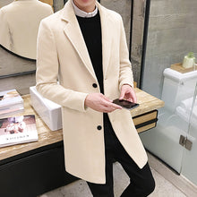 Load image into Gallery viewer, (10 colors) 2019 autumn and winter new men's woolen coat 5XL large size slim long trench coat, fashion slim wild men's jacket