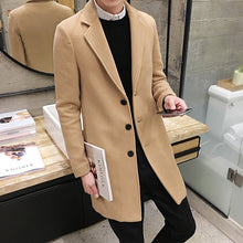 Load image into Gallery viewer, (10 colors) 2019 autumn and winter new men's woolen coat 5XL large size slim long trench coat, fashion slim wild men's jacket