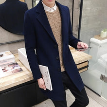 Load image into Gallery viewer, (10 colors) 2019 autumn and winter new men's woolen coat 5XL large size slim long trench coat, fashion slim wild men's jacket